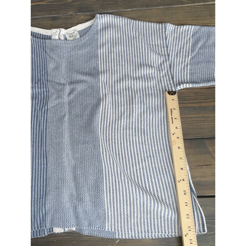 WRAP London Blue White Striped Cotton Tunic Top Womens Plus Size 18 UK 22 - Picture 4 of 10